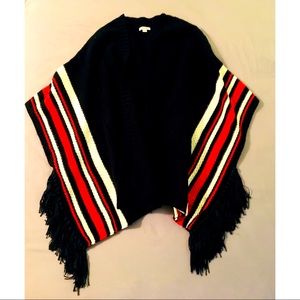 Tassel sweater poncho